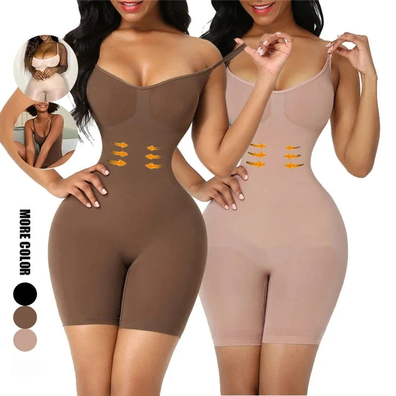 Seamless Bodysuit Compression Open Crotch Shapewear Women Push Up 